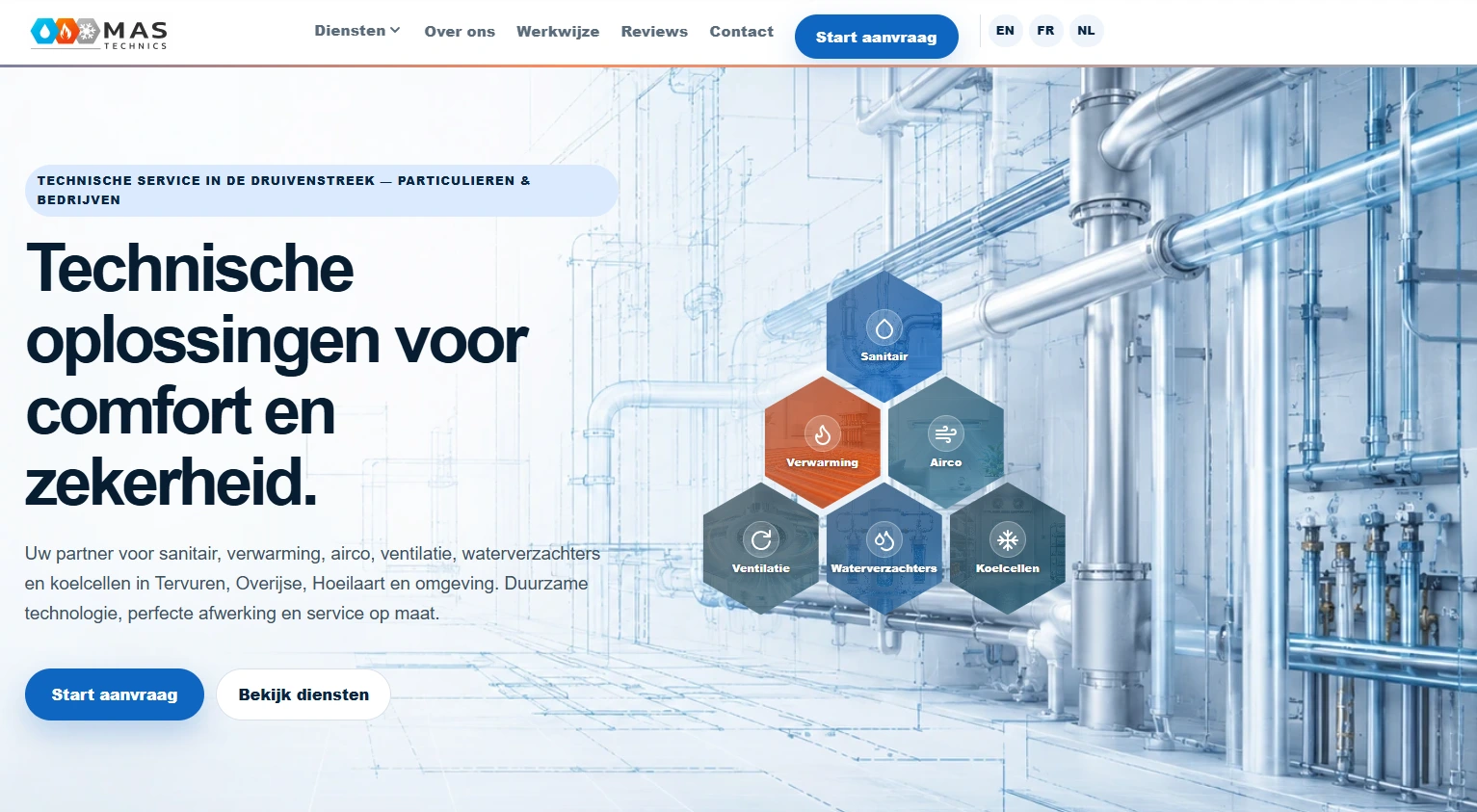 Homepage van de Mastechnics website